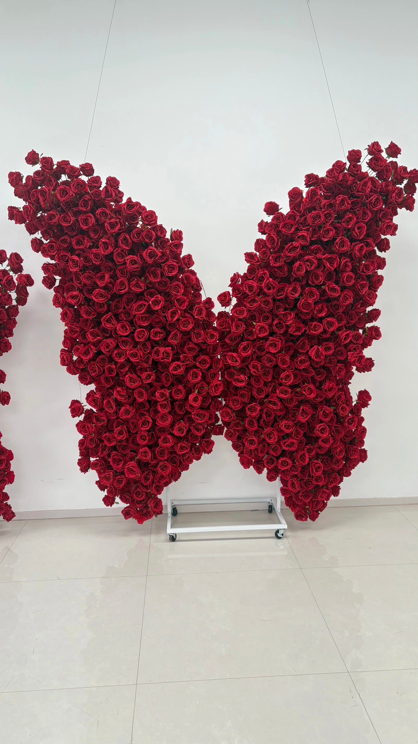 Red Rose Flower Wall Butterfly