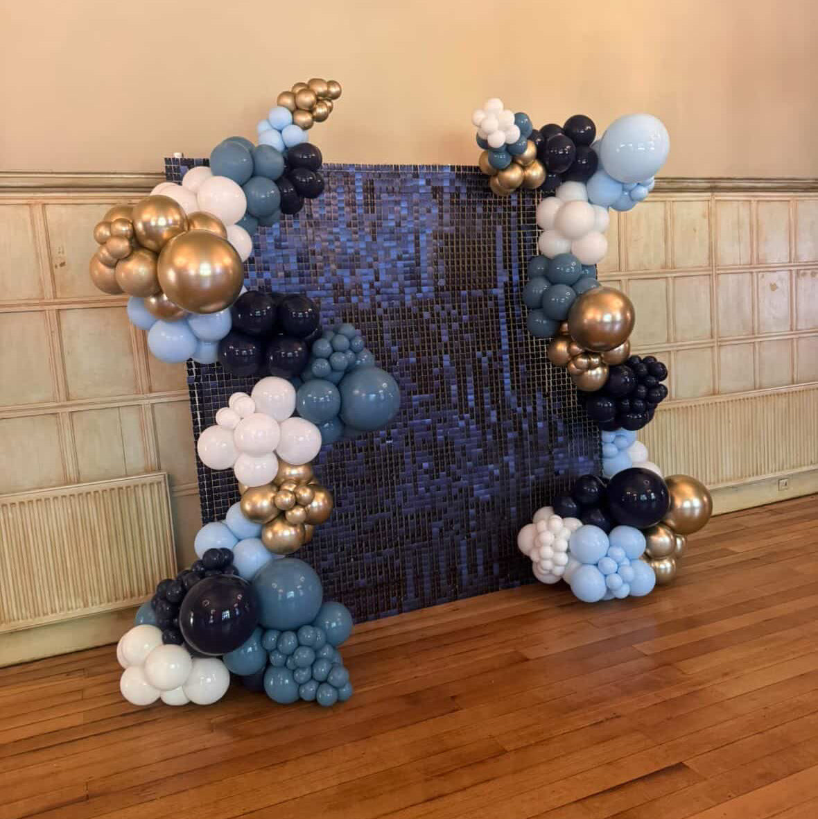 Midnight Blue Matte Sequin Wall