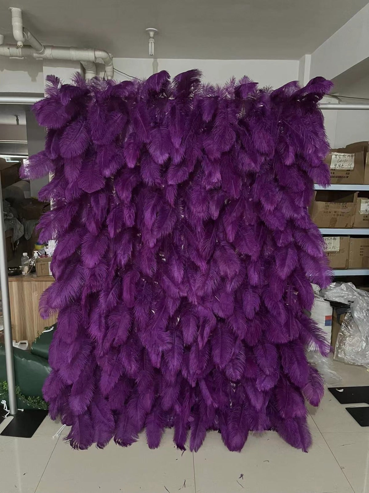 5D Luxury Royal Purple Feather Wall - Cloth Backed