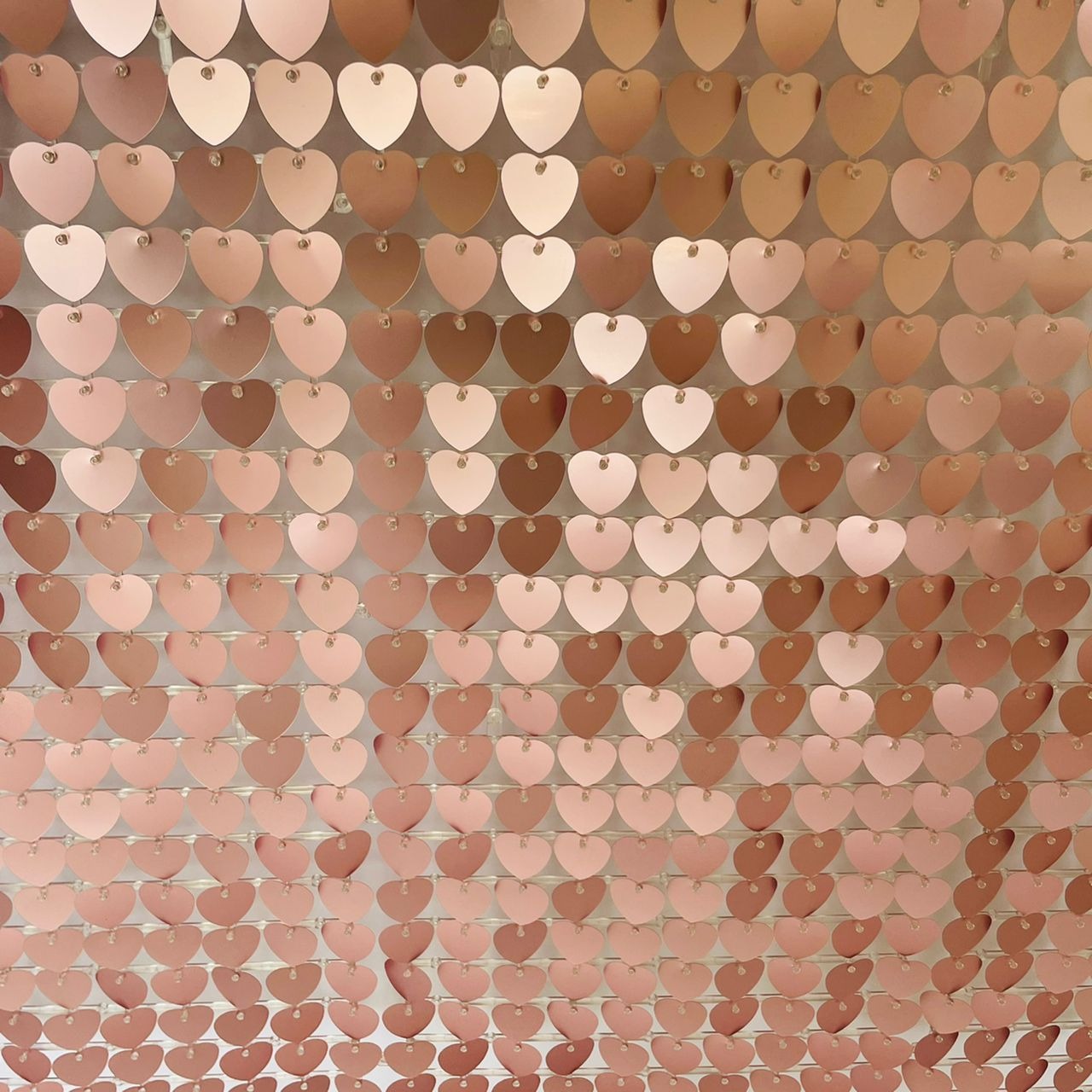 Blush Pink Love Heart Shaped Sequin Wall