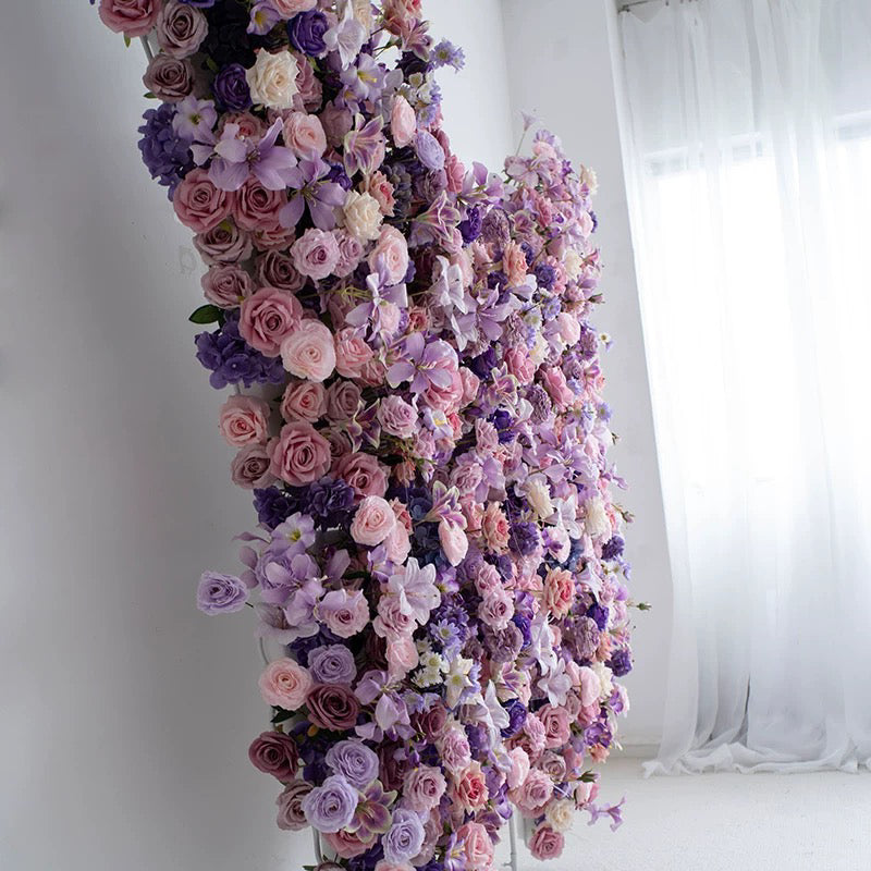 Lilac & Blush Rose Flower Wall Butterfly
