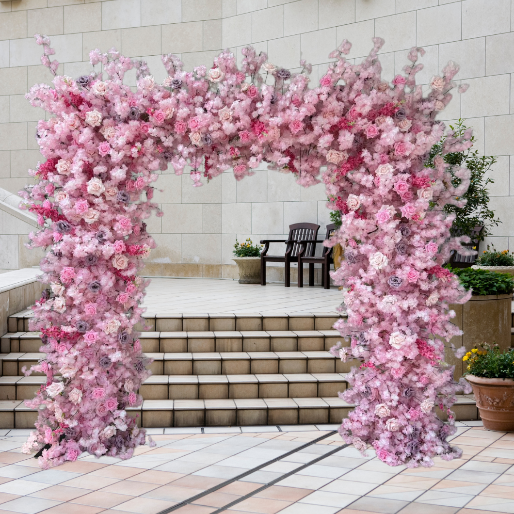 Pink Cherry Blossom Luxury Floral Arch - 2.4m