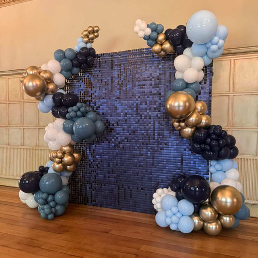 Midnight Blue Matte Sequin Wall