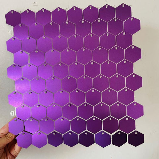 Deep Purple Matte Hexagon Sequin Wall