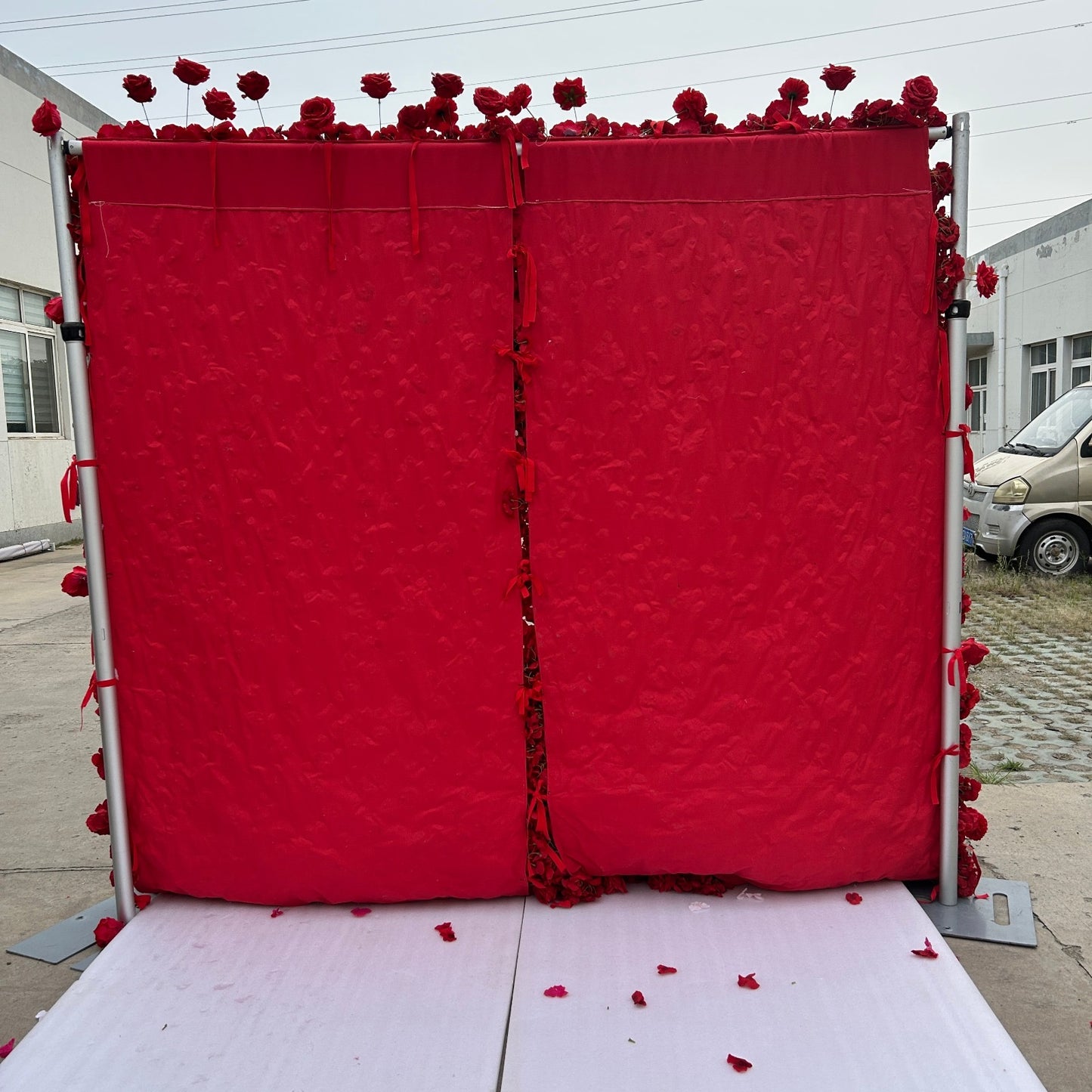 Deep Red Rose Luxury Flower Wall