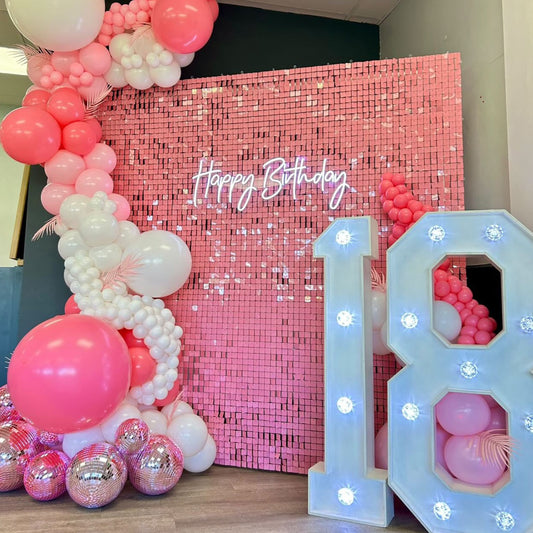 'Bubblegum' Pink Sequin Wall