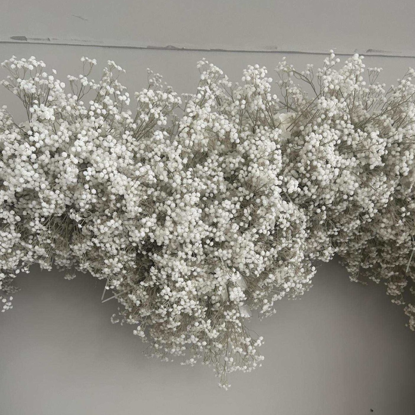 'Baby's Breath' White Freestanding Floral Heart With Stand