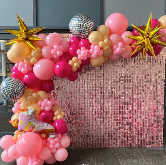 Blush Matte Pink Sequin Wall - Express Delivery