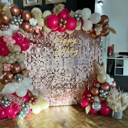 Blush Pink Matte Sequin Wall