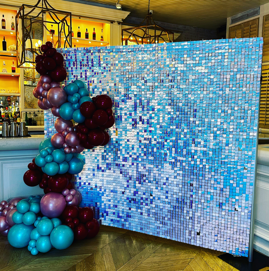 Diamond 'Frozen' Blue Sequin Wall - Express Delivery