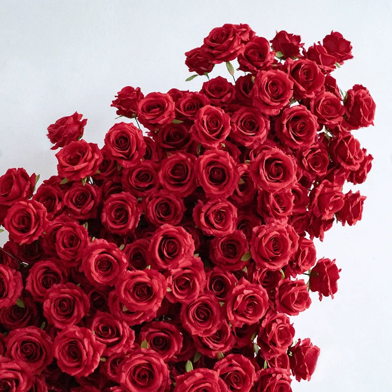 Red Rose Flower Wall Butterfly
