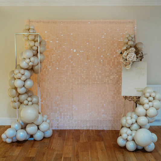 Blush Nude Double Layered Sequin Wall