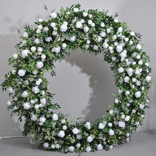 White Rose & Foliage Hoop Backdrop - 2.1m