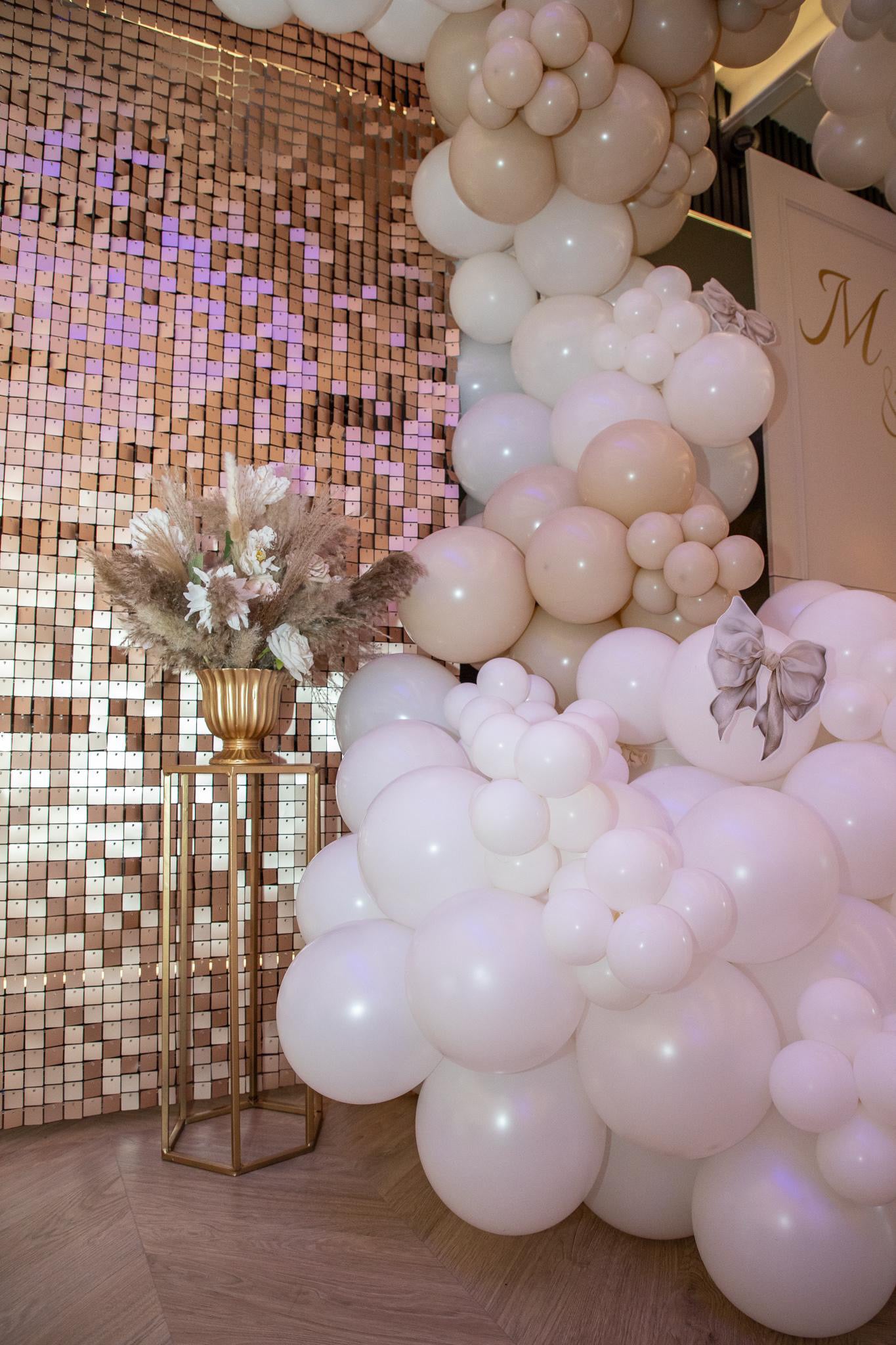'Champage' Gold Matte Sequin Wall