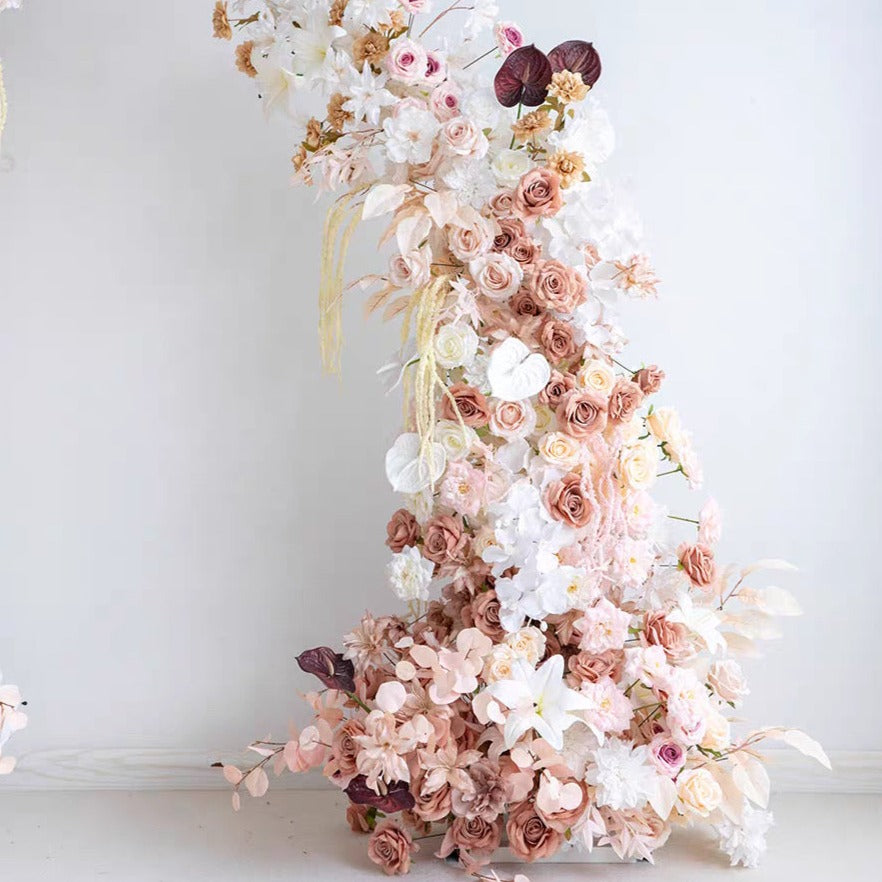 Rose & Orchid Neutral & Pastel Floral Pillars  – 1.8m & 2.2m