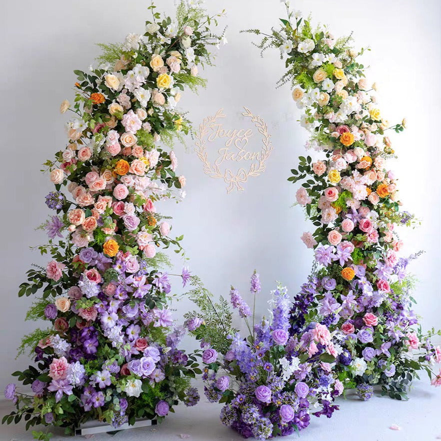 Multi Flower with Pink, Purple & Peach Floral Pillars – 2.1m