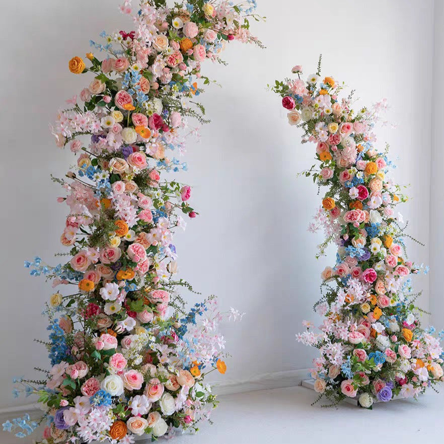 Multi Colour ‘Summer’ Floral Pillars – 1.9m & 2.2m
