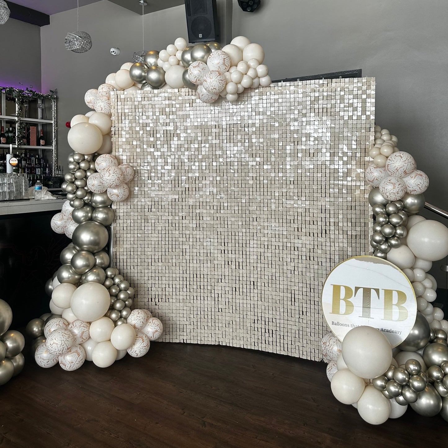 Light Nude Double Layered Sequin Wall