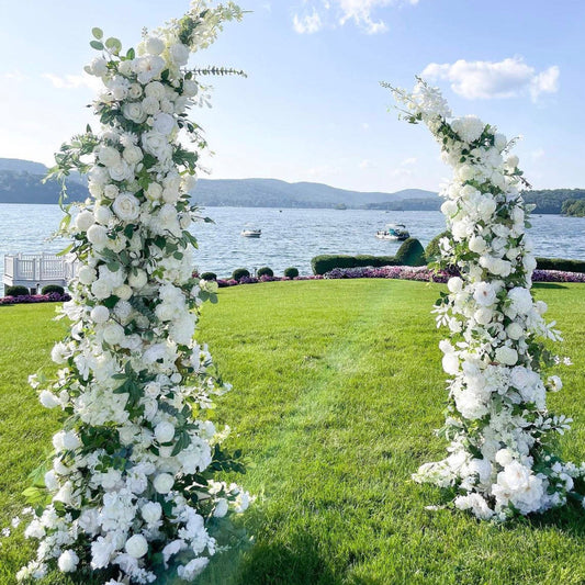 White Floral Pillars - 1.8m & 2.1m
