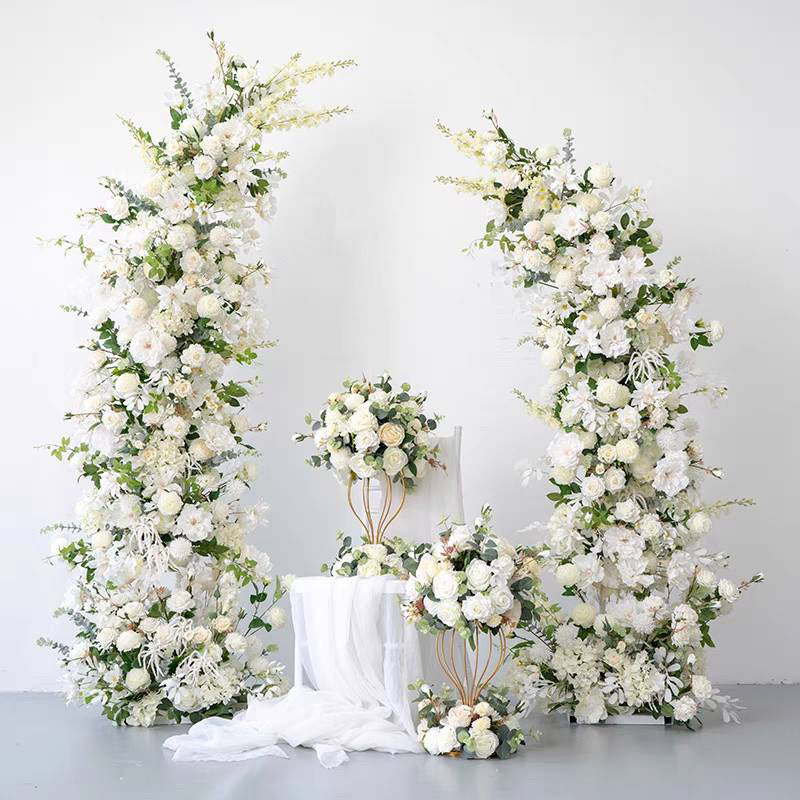 White Floral Pillars - 1.8m & 2.1m