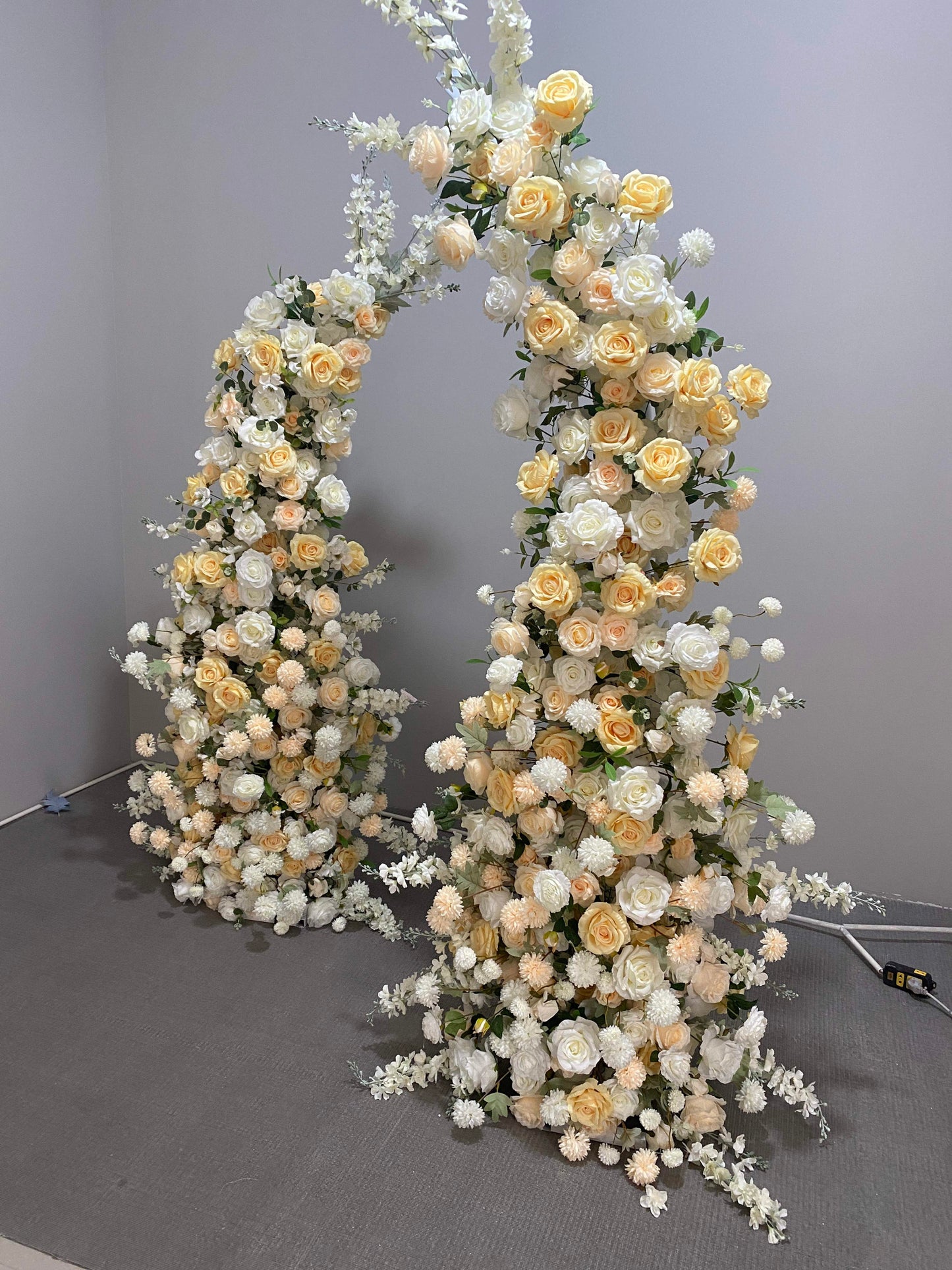 Champagne Rose Floral Pillars - 1.8m & 2.1m