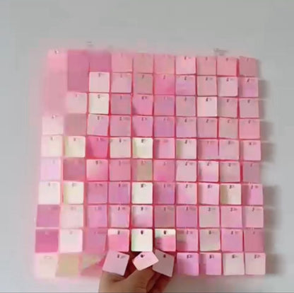Peach Pink Sequin Wall - In Stock