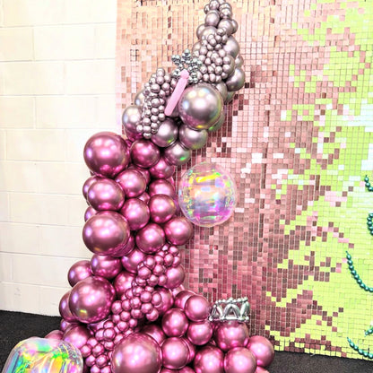 Pink & Green Matte Sequin Wall