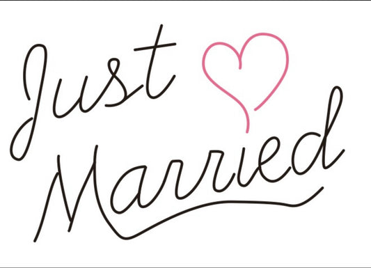 Just Married Neon Sign in Pink & White