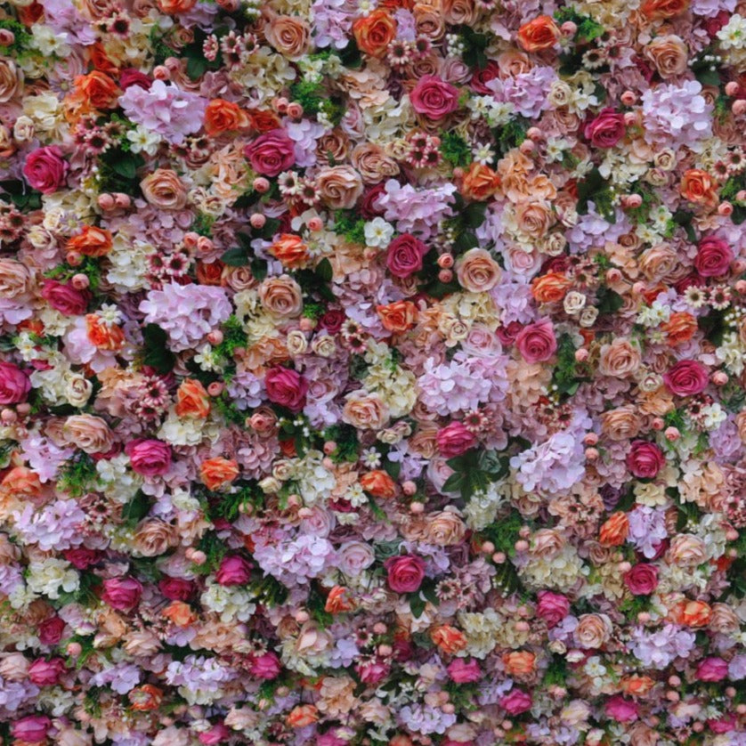 5D Mixed Champagne & Rose Luxury Flower Wall - Cloth Backed