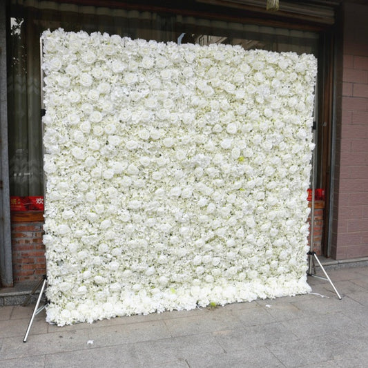 Pure Ivory Deluxe Flower Wall - Cloth Backed