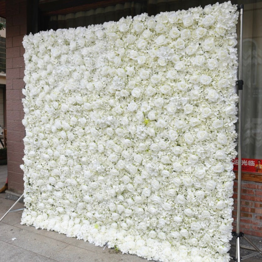 Pure Ivory Deluxe Flower Wall - Cloth Backed