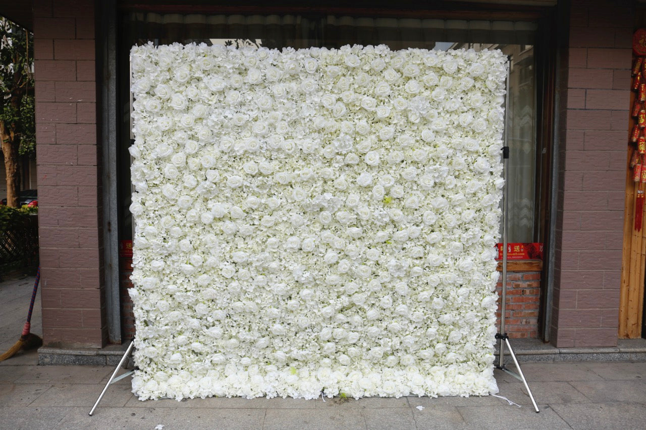 Pure Ivory Deluxe Flower Wall - Cloth Backed