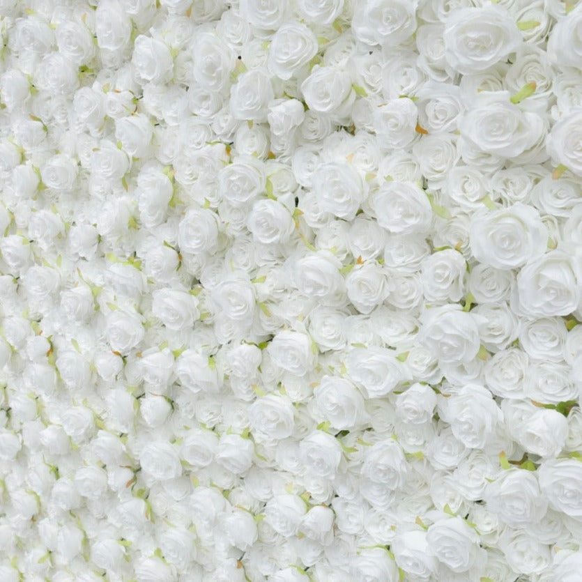 White Rose Premium Flower Wall - Cloth Backed