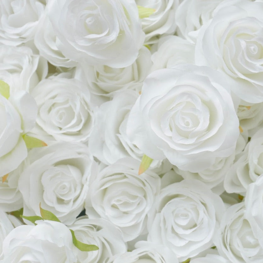 White Rose Premium Flower Wall - Cloth Backed