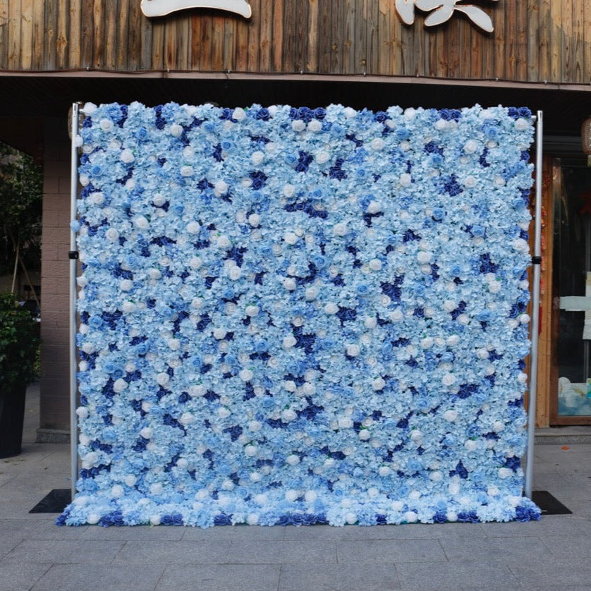 Baby Blue Flower Wall - Cloth Backed