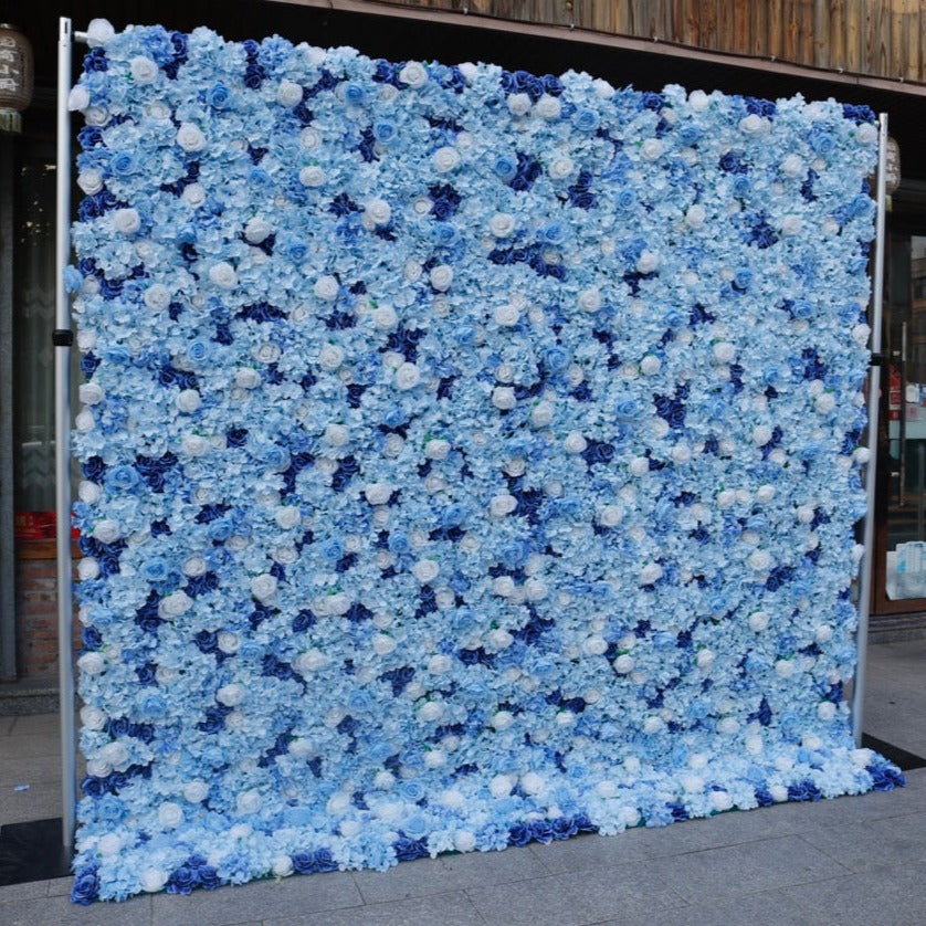 Baby Blue Flower Wall - Cloth Backed