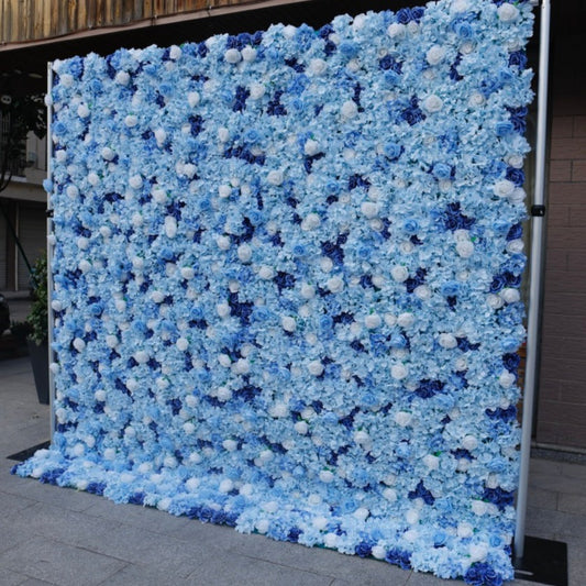 Baby Blue Flower Wall - Cloth Backed