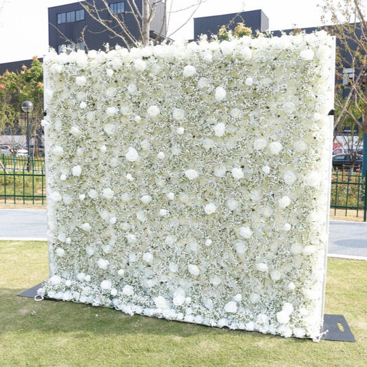 5D Ivory 'Baby's Breath' Deluxe Flower Wall - Cloth Backed
