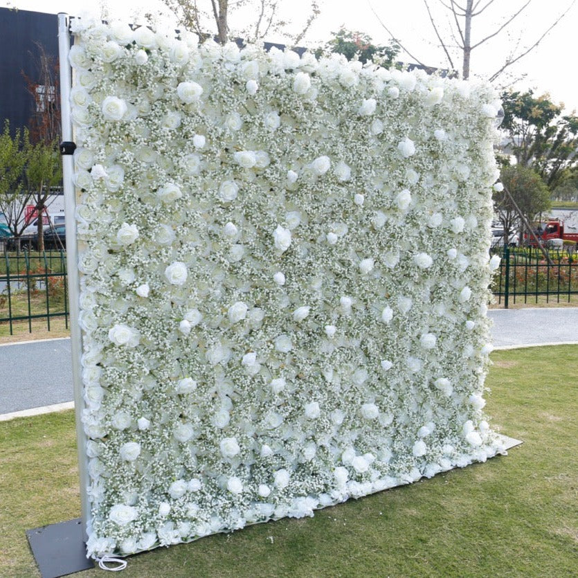 5D Ivory 'Baby's Breath' Deluxe Flower Wall - Cloth Backed