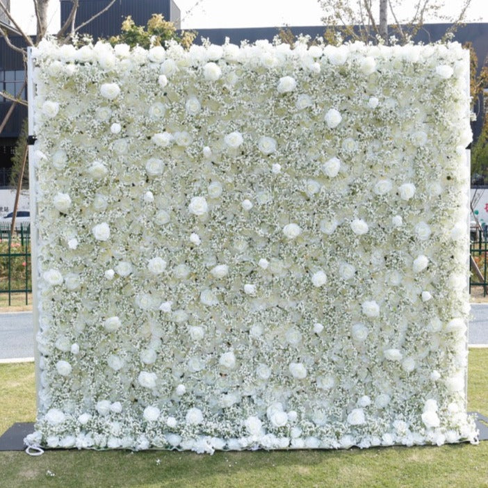 5D Ivory 'Baby's Breath' Deluxe Flower Wall - Cloth Backed