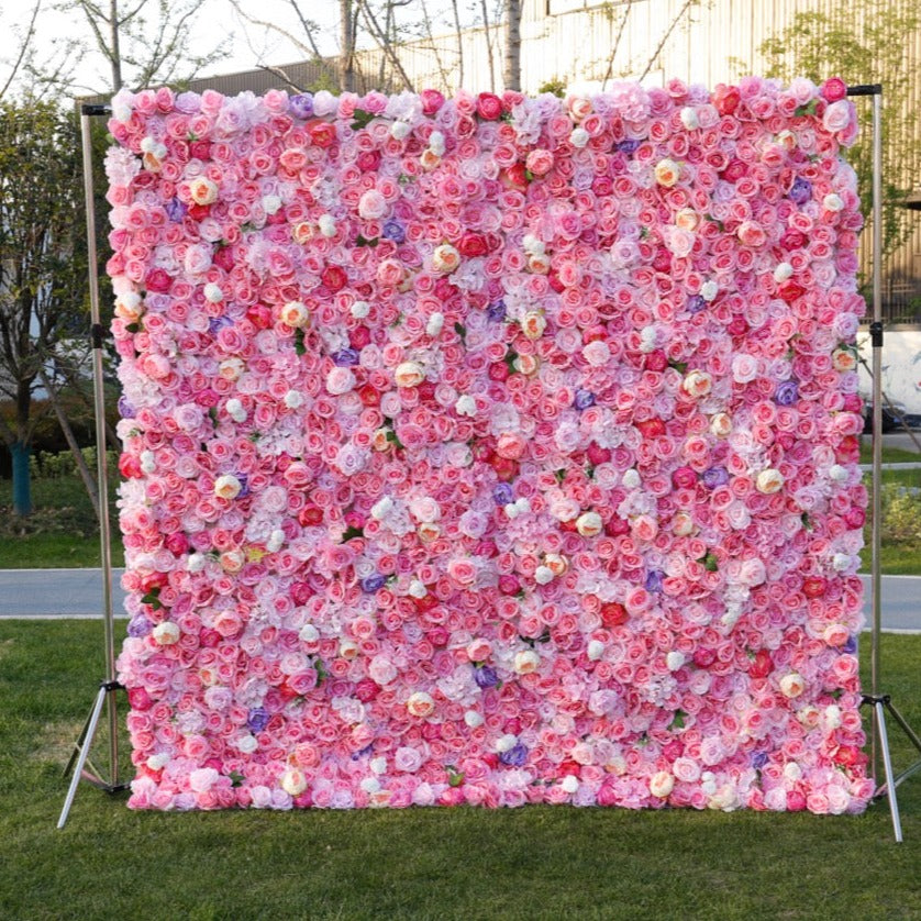 Pinks & Purples Premium Flower Wall - Cloth Backed