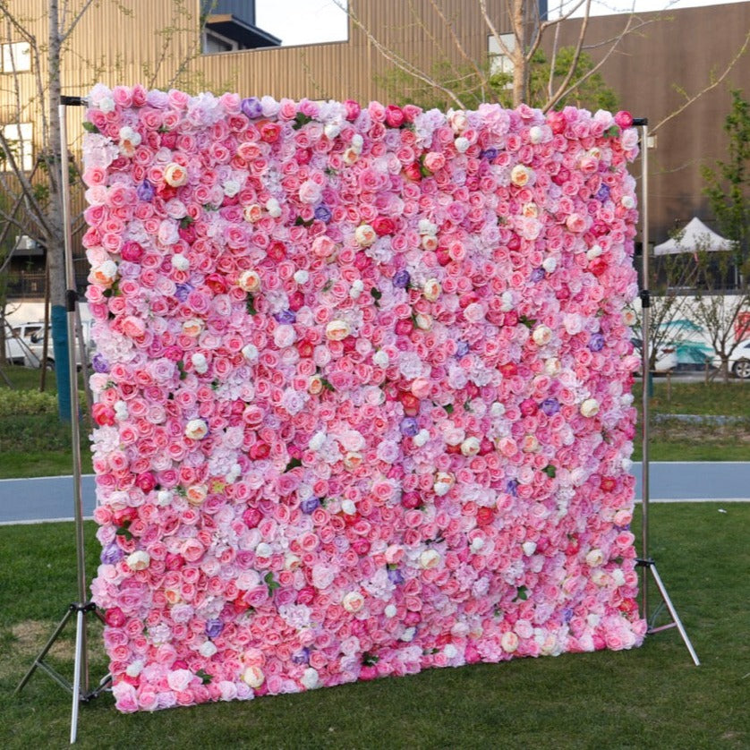 Pinks & Purples Premium Flower Wall - Cloth Backed