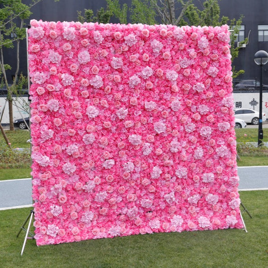 Hot Pink Premium Flower Wall - Cloth Backed