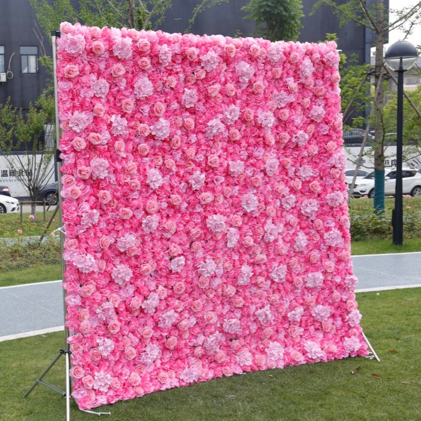 Hot Pink Premium Flower Wall - Cloth Backed