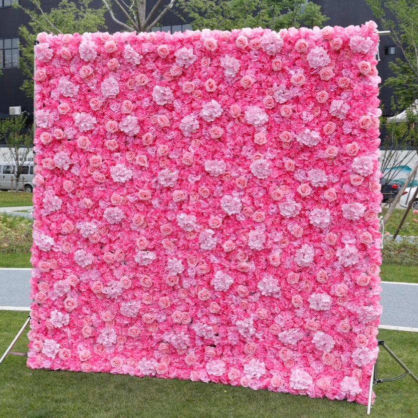 Hot Pink Premium Flower Wall - Cloth Backed