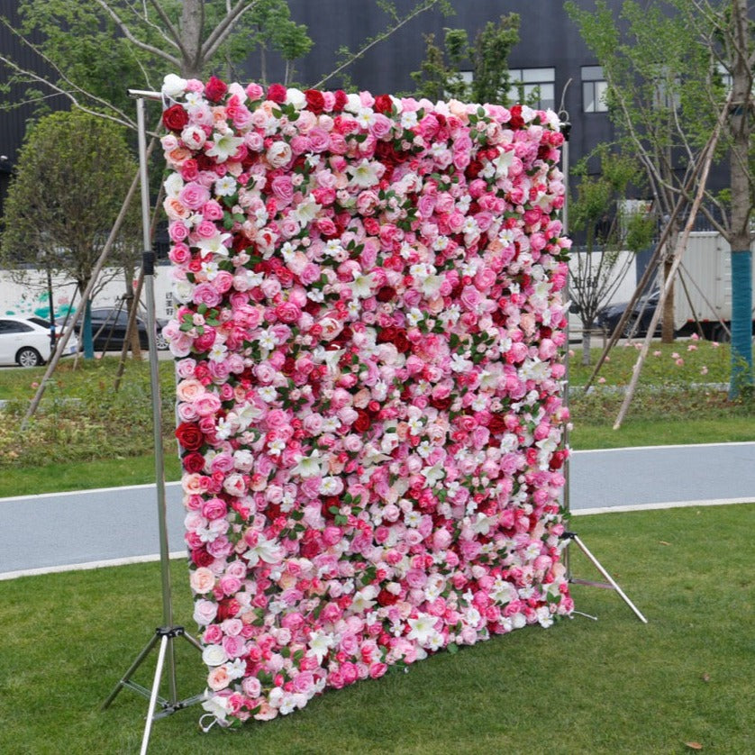 5D Blush Pink & White Deluxe Flower Wall - Cloth Backed