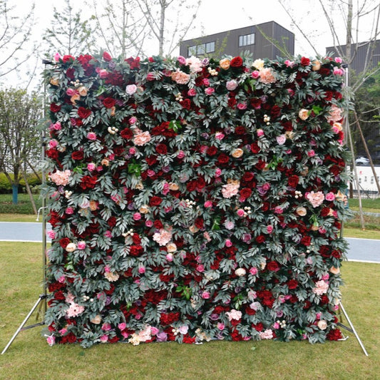 Eucalyptus Rose Premium Flower Wall - Cloth Backed
