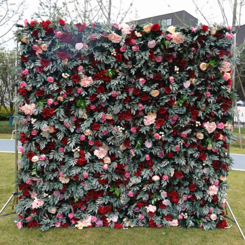 Eucalyptus Rose Premium Flower Wall - Cloth Backed