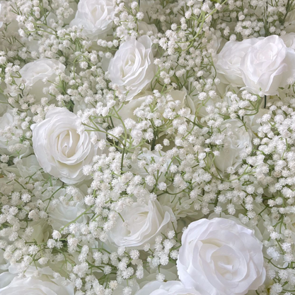 5D Ivory 'Baby's Breath' Deluxe Flower Wall - Cloth Backed