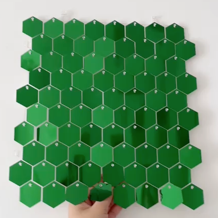 Green Hexagon Sequin Wall